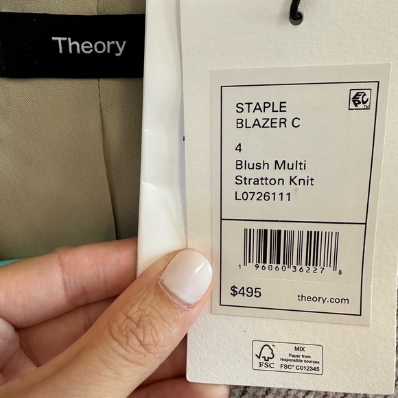 Theory Blush Multi Stratton Knit Blazer - Picture 5 of 9